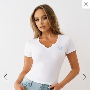 True Religion Crystal World Tour Baby Tee M